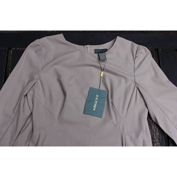 New w/Tags - Zac Posen Designer Tailored Sheath Dress in Stretch Wool - 10 - Picture 3 of 13